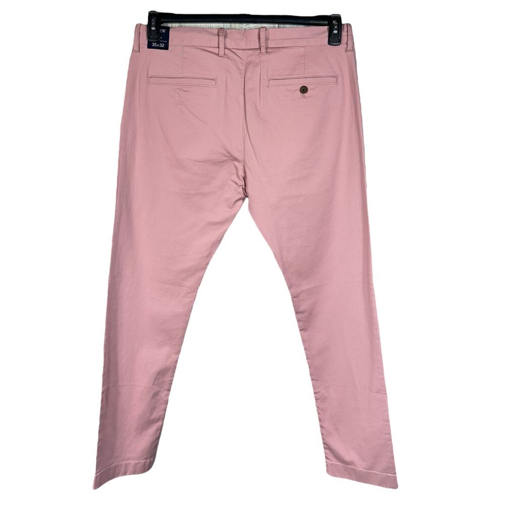 J. Crew Mens SZ 35x32 Flex Slim Pants Zip-Fly Slash Pockets Straight Leg Pink - Picture 3 of 9